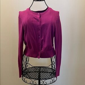 LOFT Magenta Cardigan Sweater
